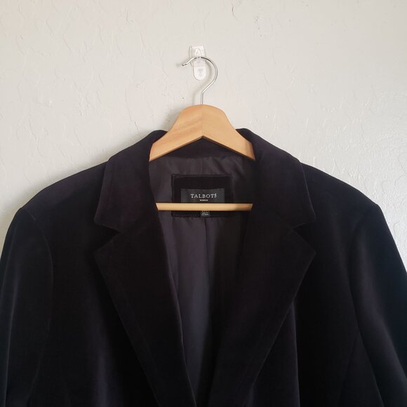 Talbots Black Velvet Blazer Jacket Size Women's 20W Plus Elegant Formal Event - Picture 3 of 9